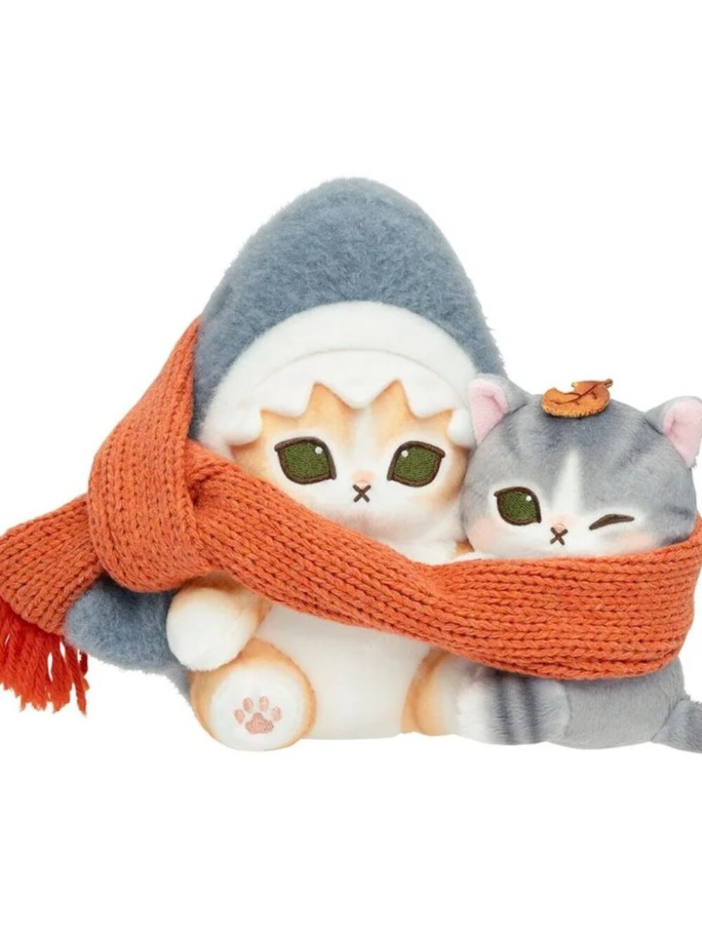Mofusand & Chibi Nyan Autumn Plush Pair Toy - With Muffler/Scarf (Japan)